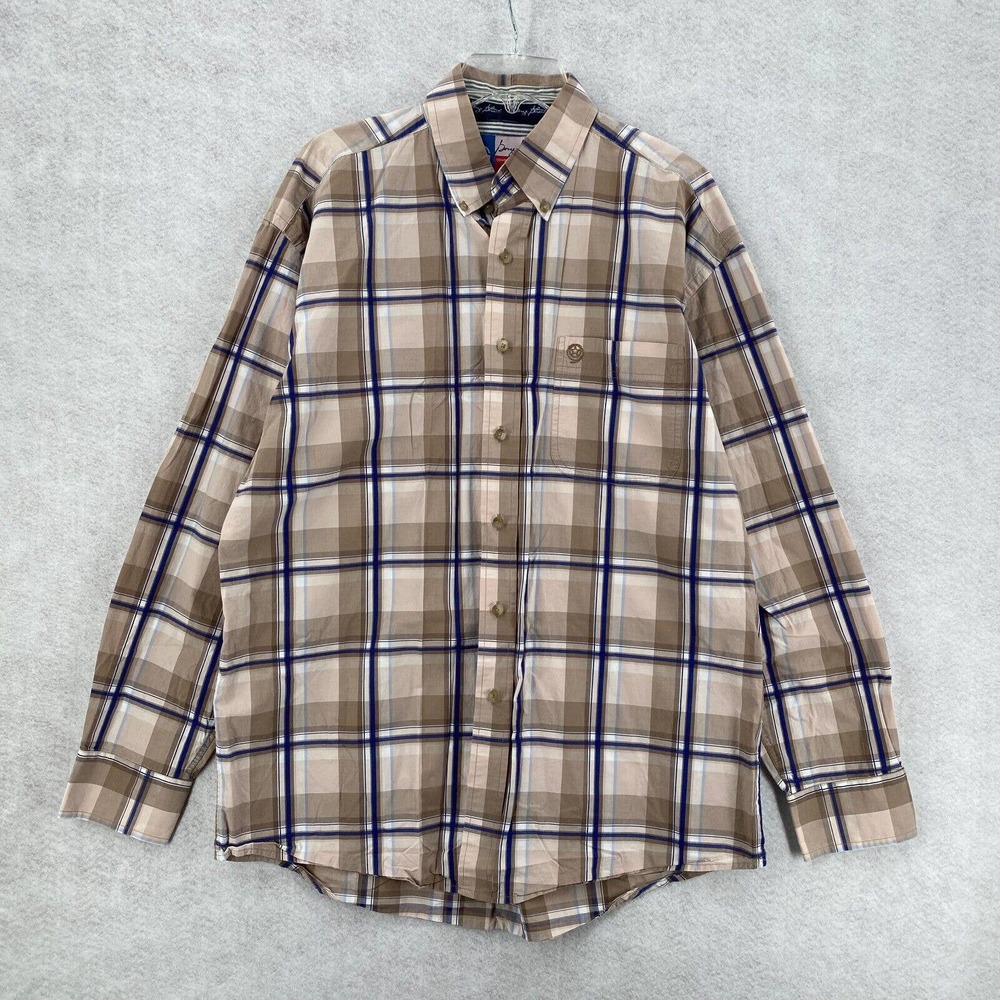 Wrangler George Straight‎ Shirt Mens Medium Long Sleeve Button Up Cowboy Cut